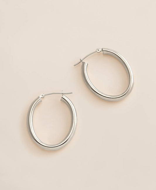 14k White Gold Small Hoop Earrings | Brooks Brothers Smart Buy