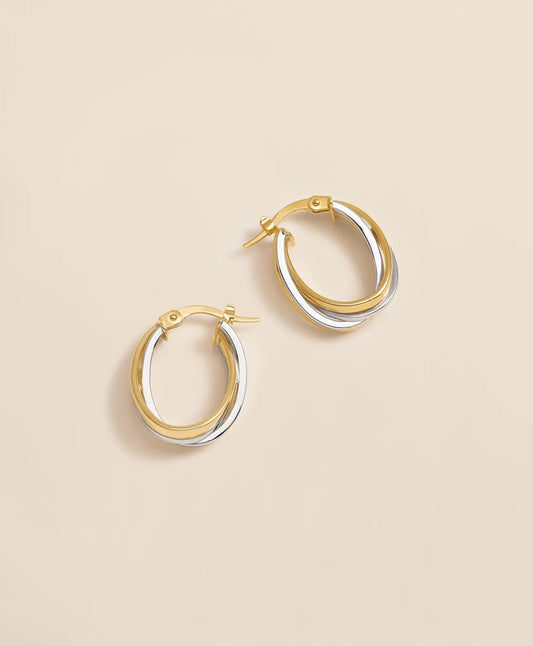 14k Yellow-White Gold Hoop Earrings | Brooks Brothers Featured