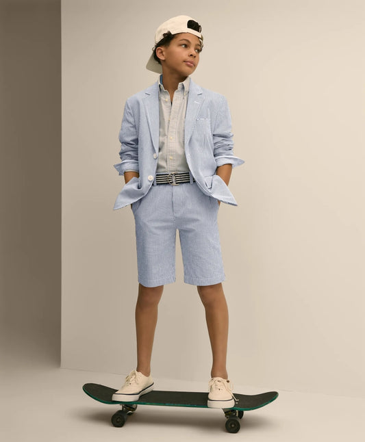 Boys Junior Stretch Cotton Seersucker Suit Jacket | Brooks Brothers Popular