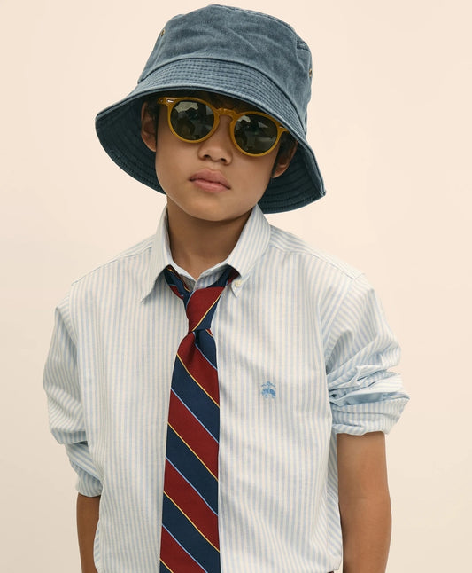 Boys Non-Iron Stretch Cotton Striped Oxford Sport Shirt | Brooks Brothers Customer Favorite
