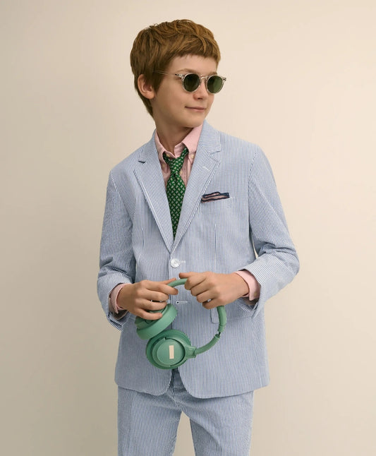 Boys Prep Stretch Cotton Seersucker Suit Jacket | Brooks Brothers Smart Buy