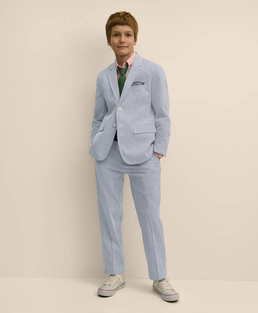 Boys Prep Stretch Cotton Seersucker Suit Pants | Brooks Brothers Premium