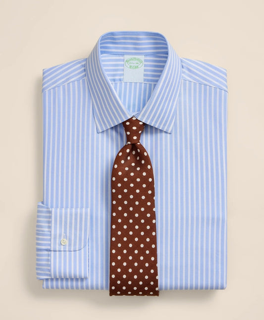 Brooks Brothers Explorer Collection Non-Iron Twill Ainsley Collar, Bengal-Stripe Dress Shirt | Brooks Brothers Top Pick