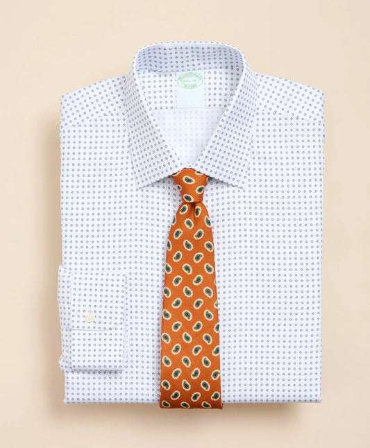 Brooks Brothers Explorer Collection Non-Iron Twill Ainsley Collar, Geo Dot Dress Shirt | Brooks Brothers Top Pick