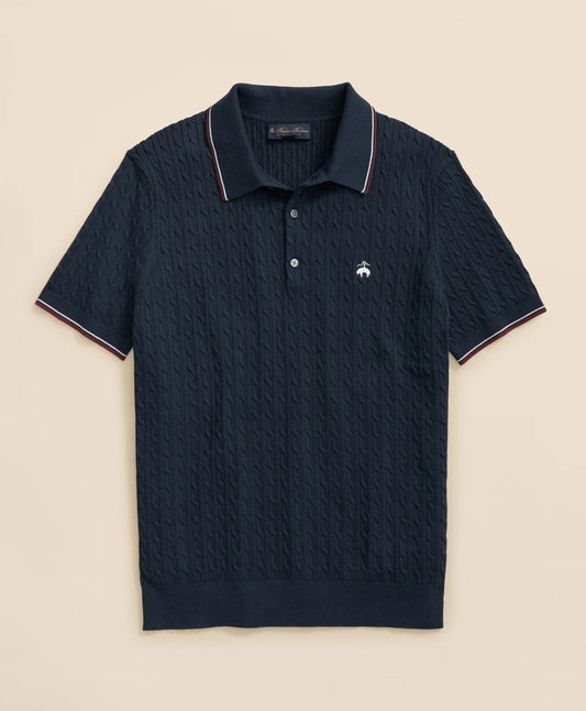 Cable Knit Archive Tennis Polo in Supima | Brooks Brothers Popular
