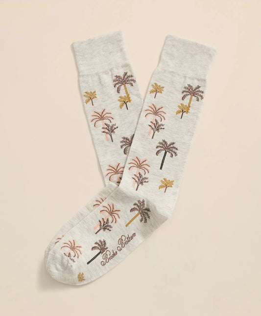 Cotton Blend Palm-Tree Motif Socks | Brooks Brothers New