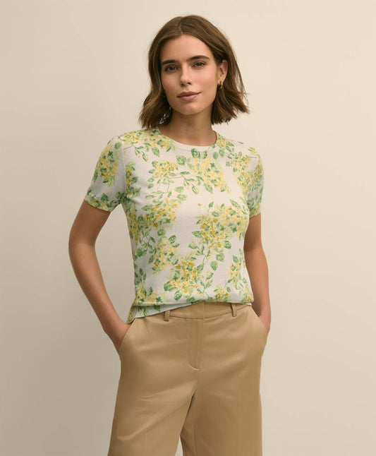 Cotton Floral Short-Sleeve Shell Sweater | Brooks Brothers Customer Favorite