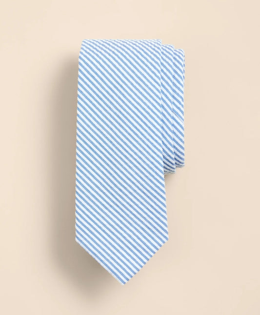 Cotton Seersucker Stripe Tie | Brooks Brothers Top Pick