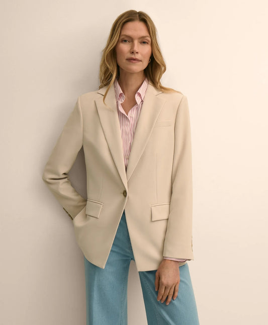 Crepe Relaxed Fit Jacket | Brooks Brothers New