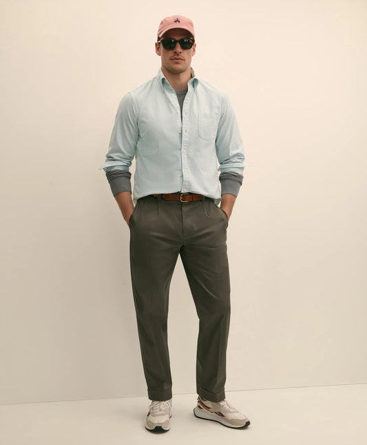 Pleated Traditional Fit Cotton Advantage Chino | Brooks Brothers Smart Buy