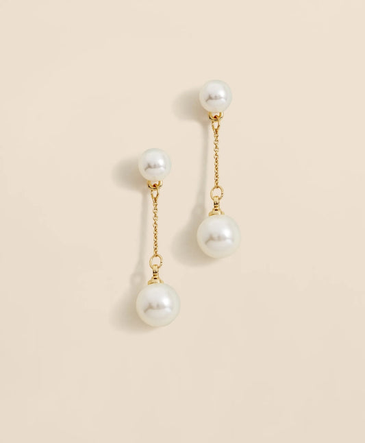 Faux-Pearl-Drop Fine-Chain Earrings | Brooks Brothers Popular