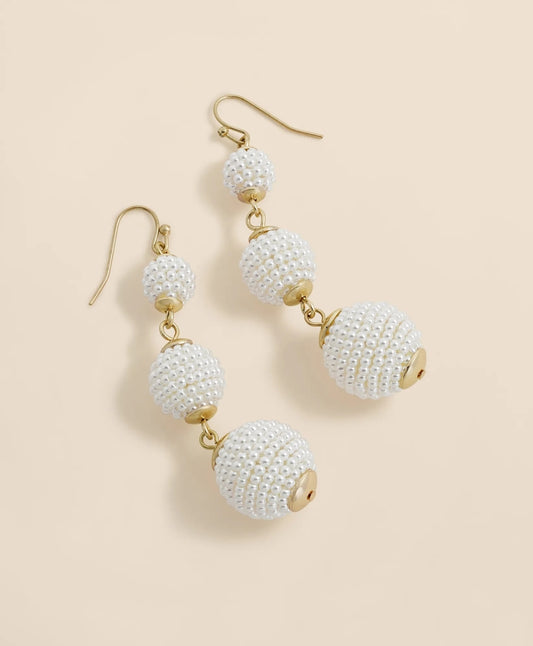 Faux-Pearl Sphere Linear Earrings | Brooks Brothers Customer Favorite