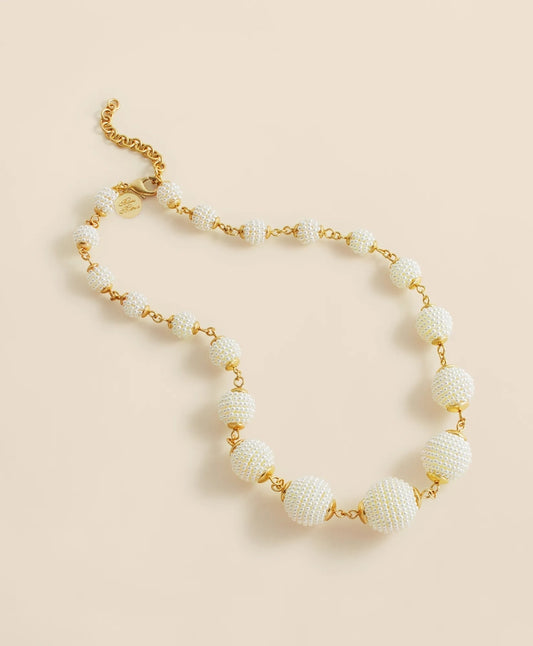 Gold-Toned Faux-Pearl-Sphere Necklace | Brooks Brothers New