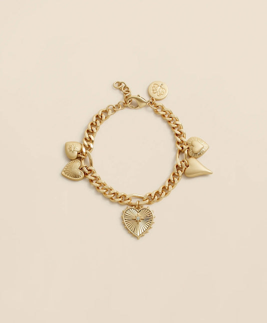 Gold-Toned Heart Charm Bracelet | Brooks Brothers Premium