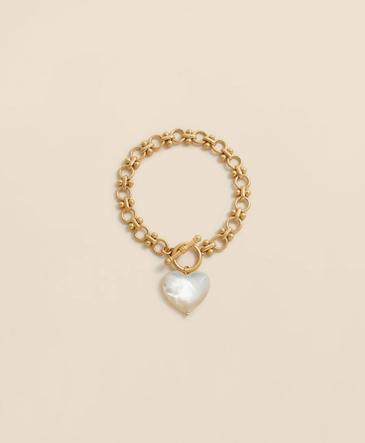 Gold-Toned Mother-of-Pearl Heart Bracelet | Brooks Brothers Smart Buy