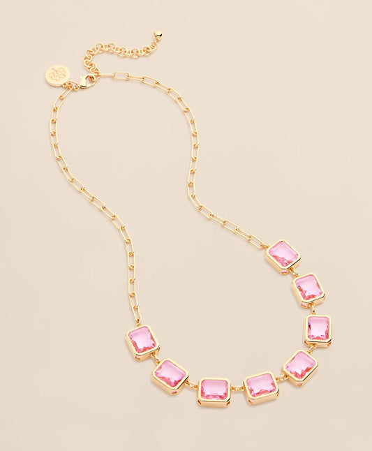 Gold-Tone Pink-Stone Collar Necklace | Brooks Brothers Featured