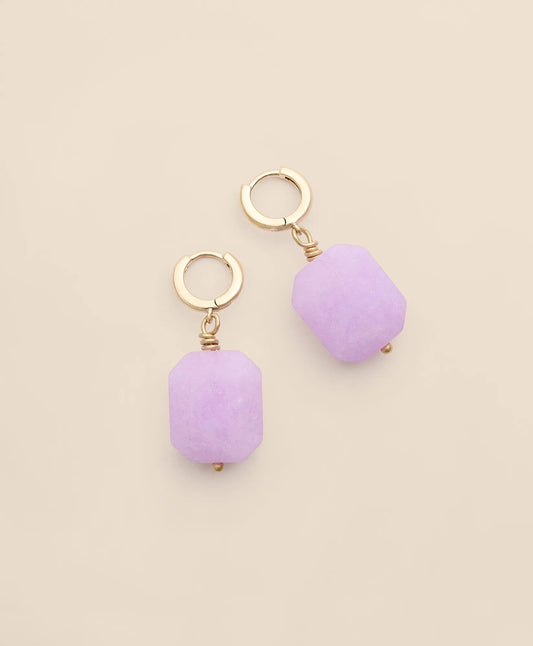 Gold-Tone Stone Drop Hoop Earrings | Brooks Brothers New