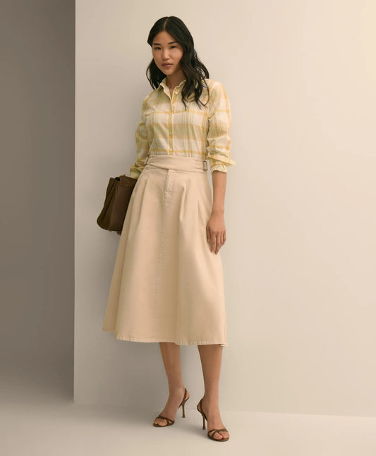 Gurkha Pleated Skirt in Cotton Blend | Brooks Brothers Popular