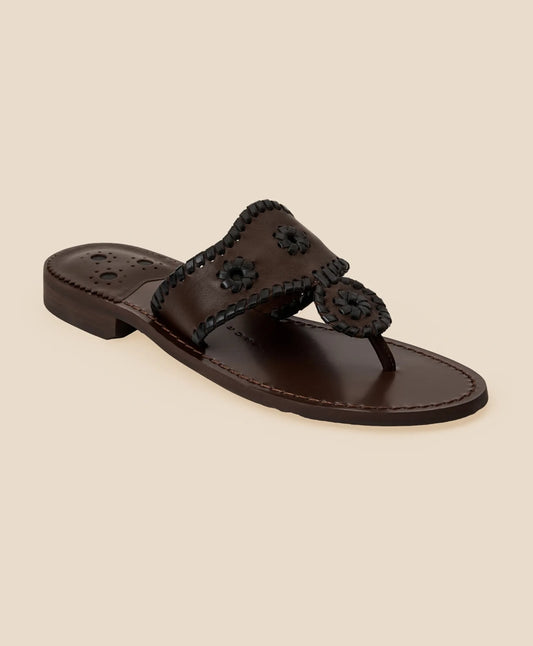 Jack Rogers Jacks Leather Flat Sandal | Brooks Brothers Customer Favorite