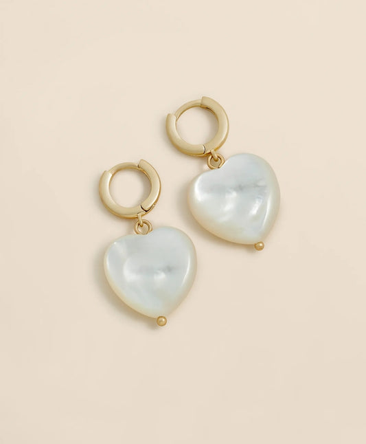 Mother-of-Pearl Gold-Toned Heart Hoop Earrings | Brooks Brothers Featured