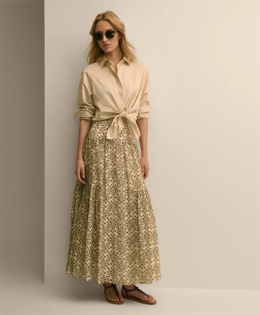 Mosaic Motif A-Line Skirt | Brooks Brothers Smart Buy