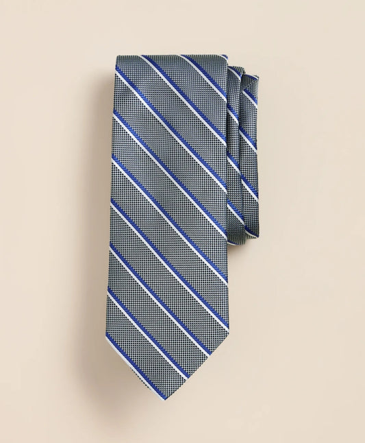 Silk Oxford-Weave Stripe Tie | Brooks Brothers Premium