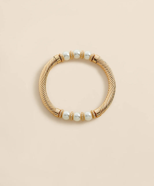 Stretch Faux-Pearl Bracelet with Gold-Plated Rope Detail | Brooks Brothers Top Pick
