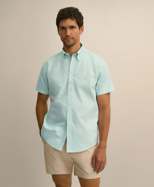 Stretch Non-Iron Cotton-Oxford Polo Button-Down Short-Sleeve Sport Shirt | Brooks Brothers New