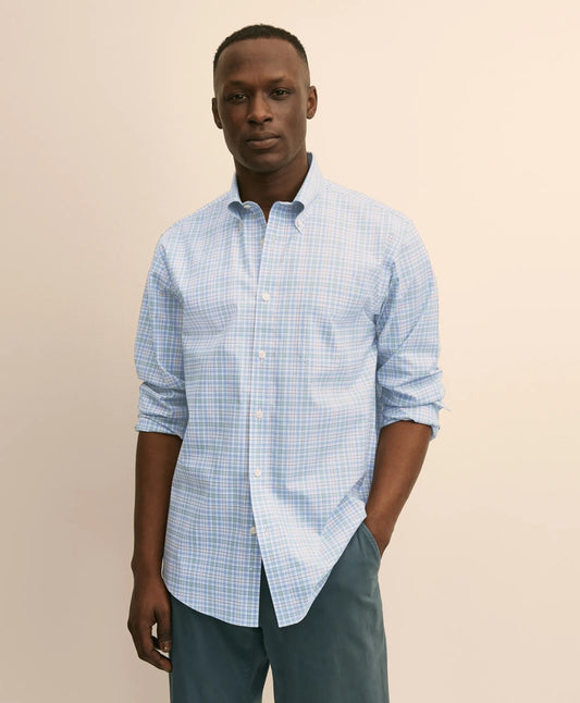 Stretch Non-Iron Poplin Polo Button-Down, Sport Shirt | Brooks Brothers Smart Buy