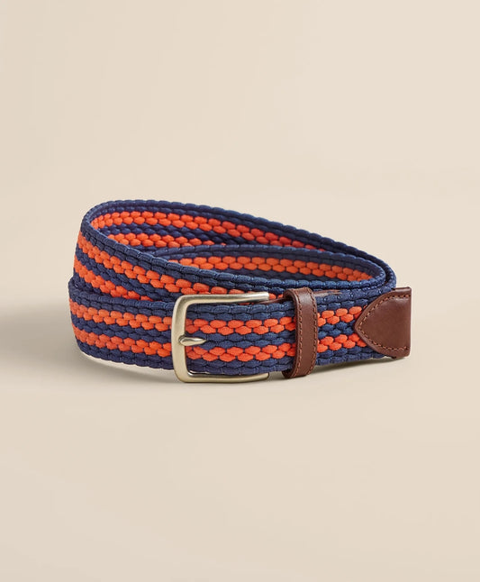 Stretch Woven Stripe Belt | Brooks Brothers Popular