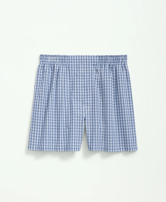 Cotton Broadcloth Mini Checked Boxers | Brooks Brothers Featured