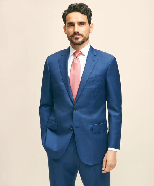 Traditional Fit Wool Sharkskin 1818 Suit | Brooks Brothers Premium