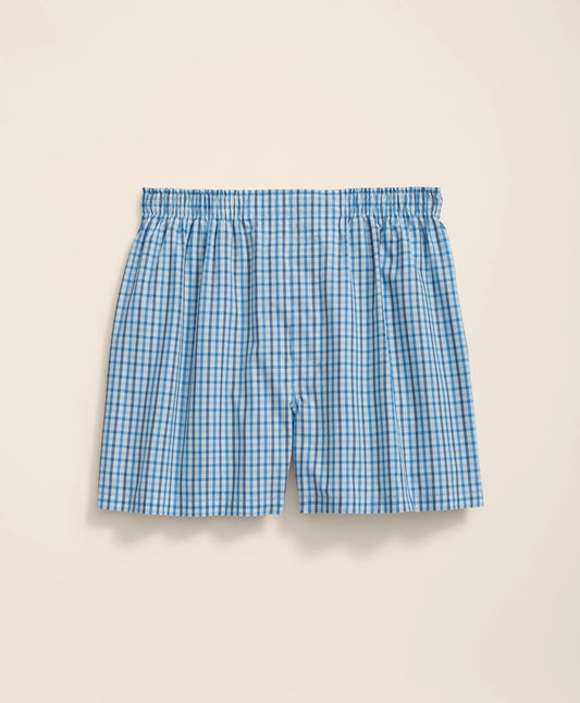Cotton Broadcloth Windowpane Boxers | Brooks Brothers Premium